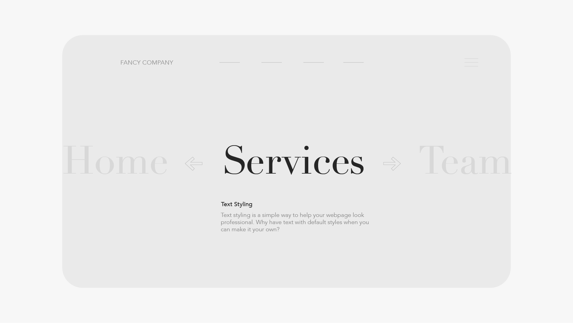 a webpage with styled text